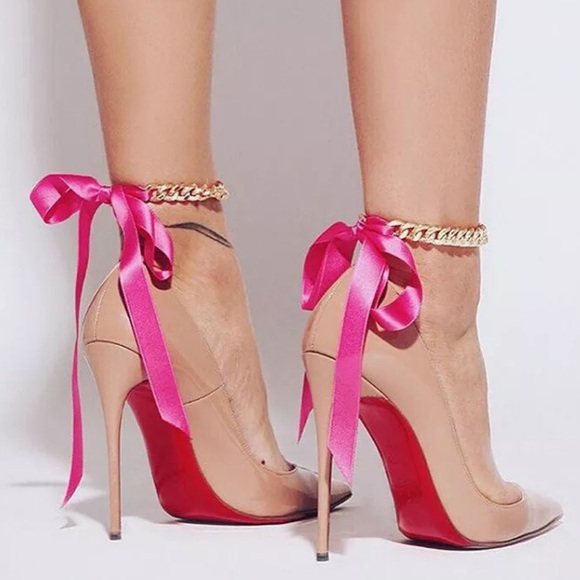 {CATHERINA} chic ribbon chain anklet - Picture 2 of 6